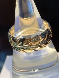 14k gold cut out (barrel ) 8mm ring 