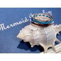 Koa wood & Blue opal ring