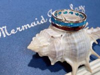 Koa wood & Blue opal ring