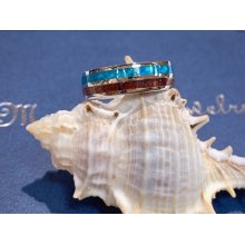他の写真1: Koa wood & Blue opal ring