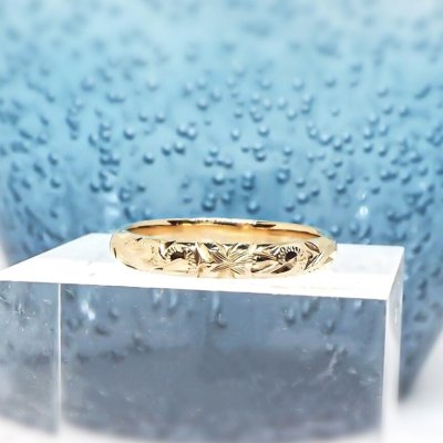 画像1: 14K gold barrel ring (3mm幅)