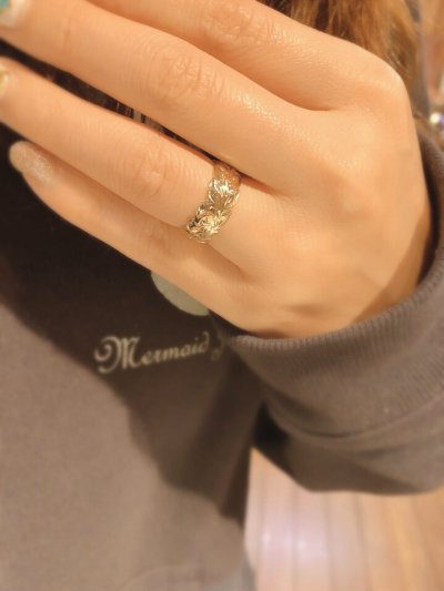 画像2: 14k gold cut out (barrel ) 8mm ring 