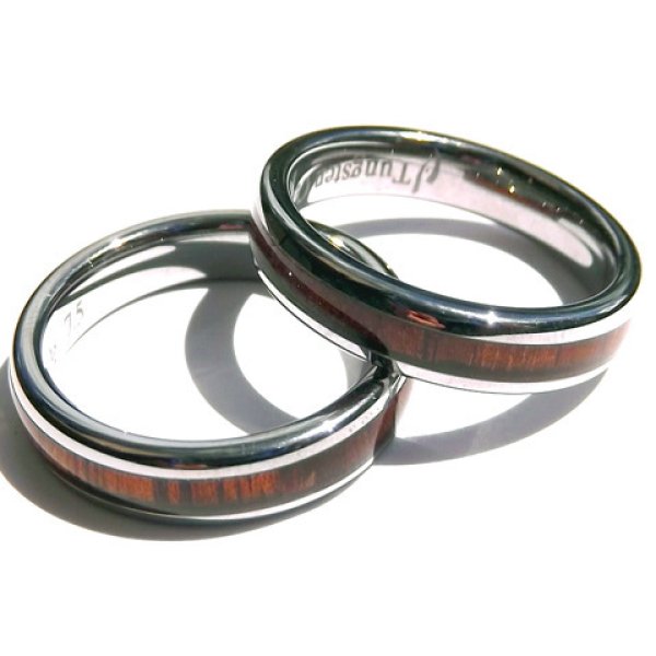 画像1: Koa &  Tungsten ring (1)